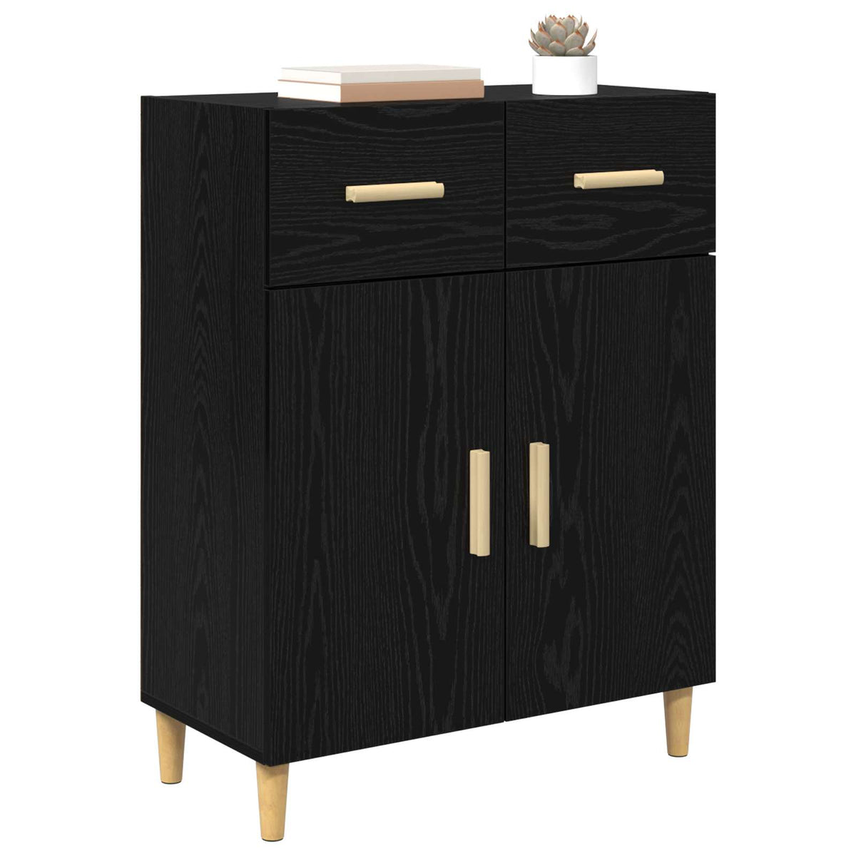 Sideboard 69,5x34x89 cm Engineered Wood Black oak