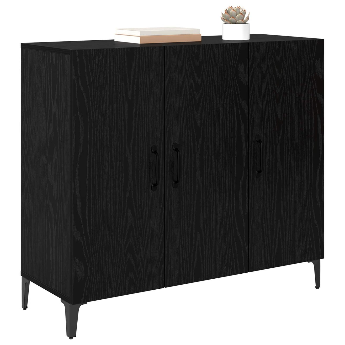 vidaXL Sideboard Black oak 34 x 90 x 80 cm Engineered Wood 3