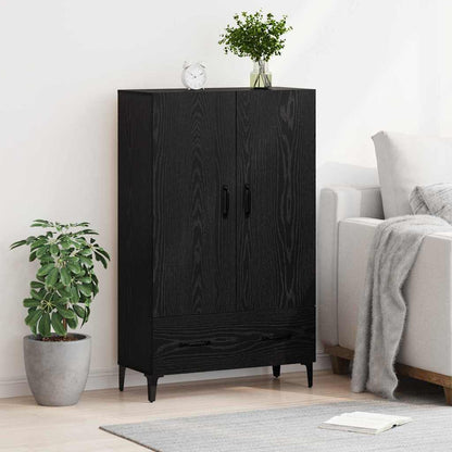 vidaXL Highboard Black Oak 70 x 31 x 115 cm Engineered Wood and Iron 4