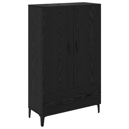 vidaXL Highboard Black Oak 70 x 31 x 115 cm Engineered Wood and Iron 2