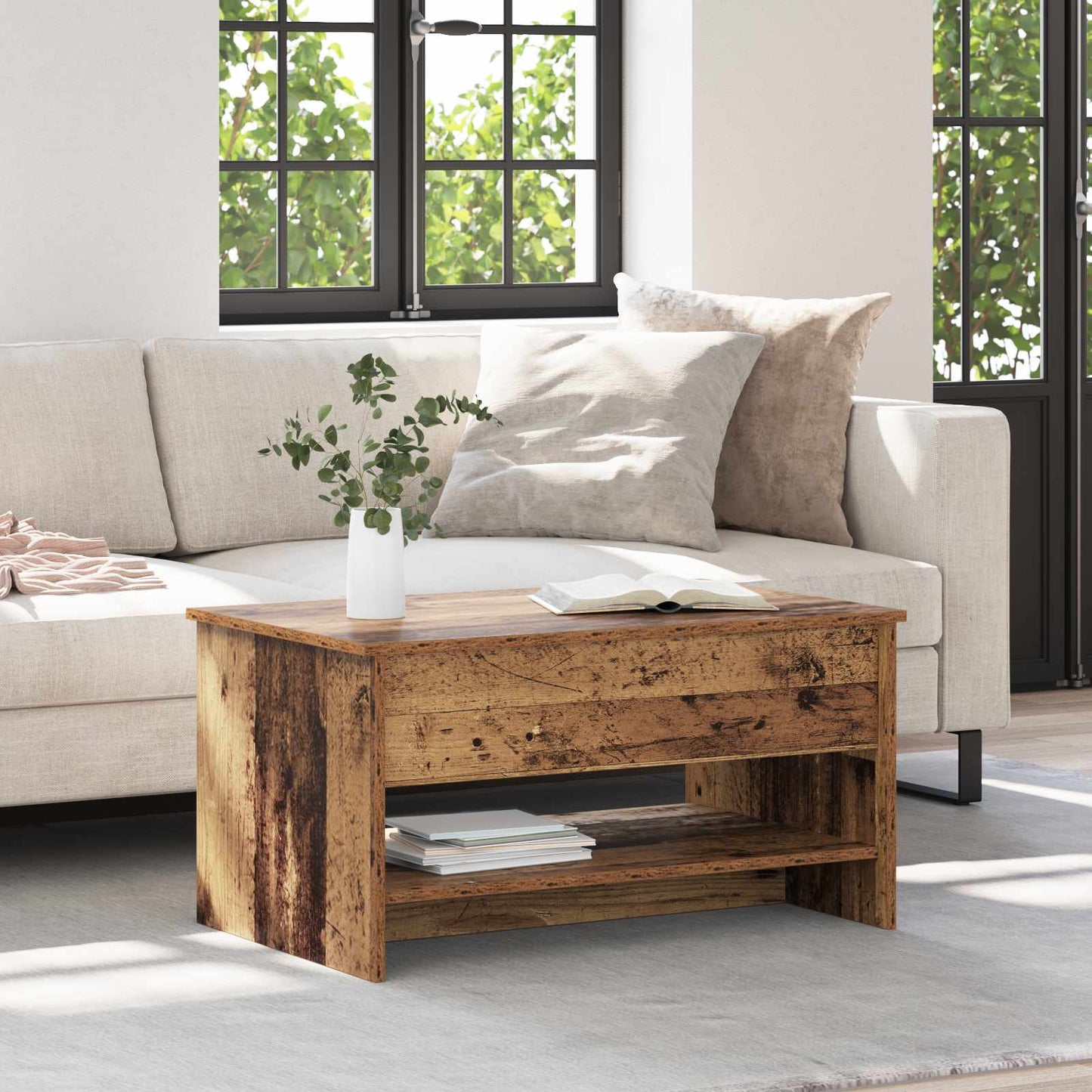 vidaXL Coffee Table Old Wood 80 x 50.5 x 41.5 cm Engineered Wood 1