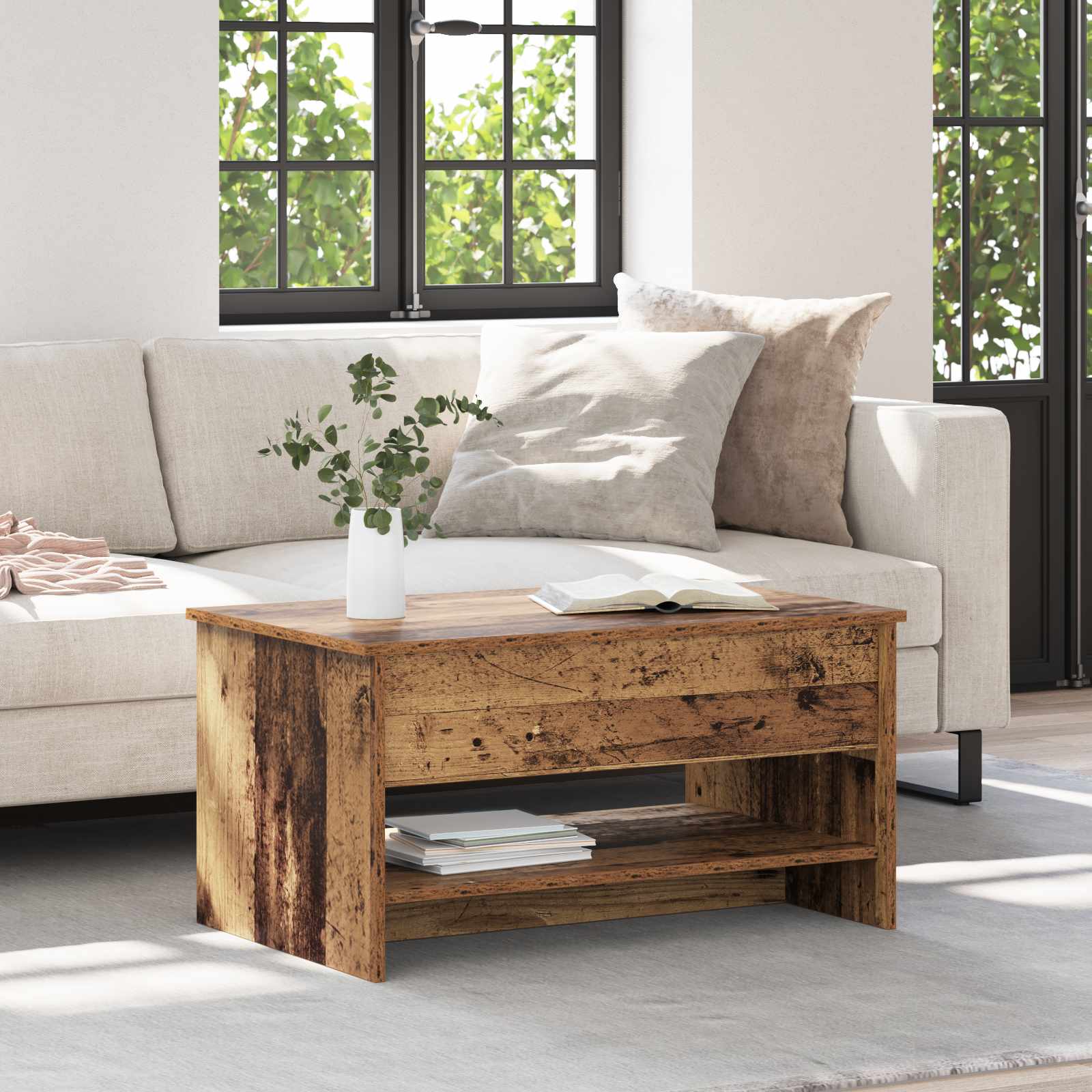 vidaXL Coffee Table Old Wood 80 x 50.5 x 41.5 cm Engineered Wood 1
