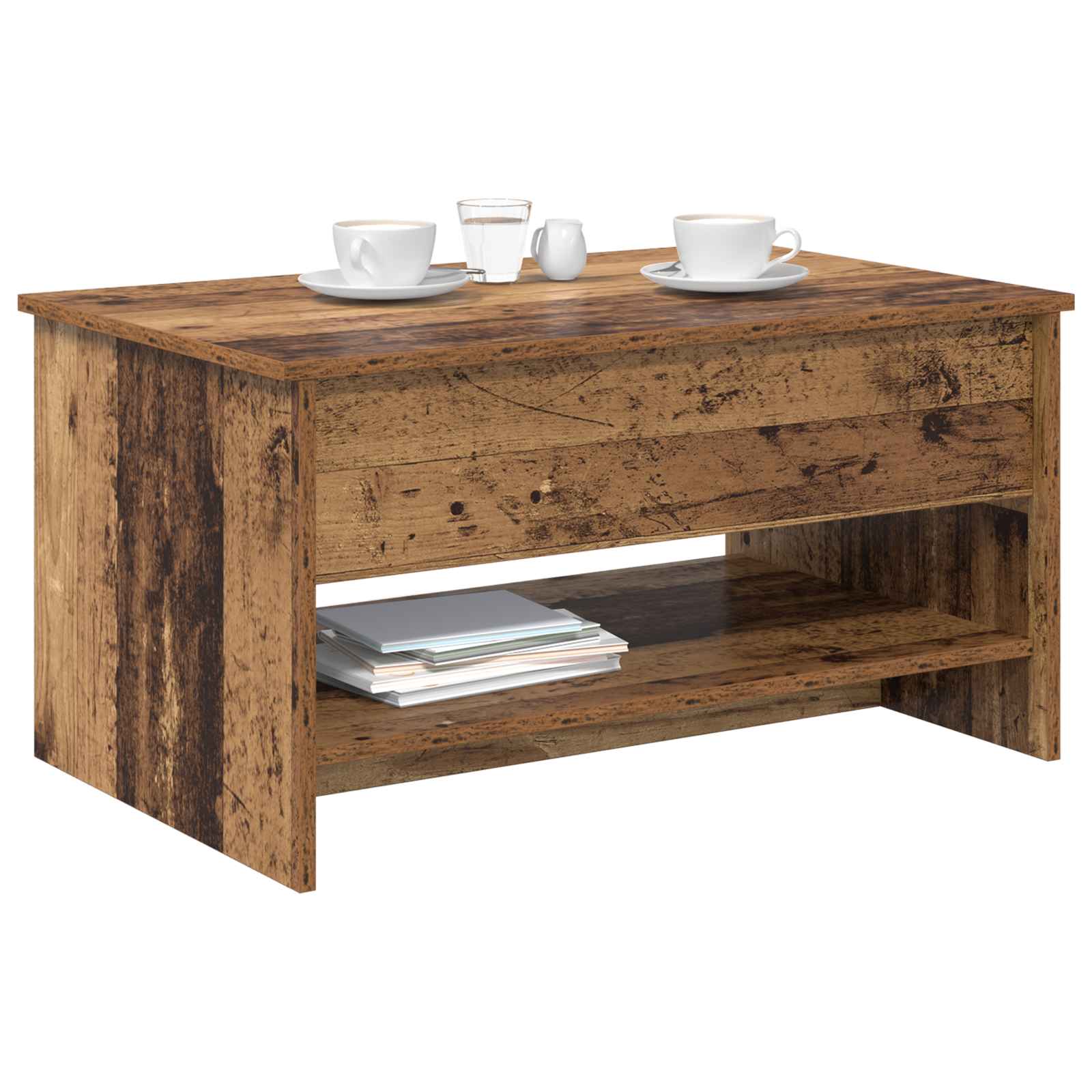 vidaXL Coffee Table Old Wood 80 x 50.5 x 41.5 cm Engineered Wood 3