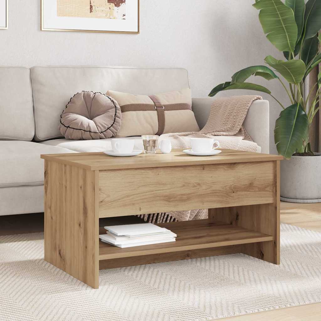 vidaXL Coffee Table Artisan Oak 80 x 50.5 x 41.5 cm Engineered Wood 4