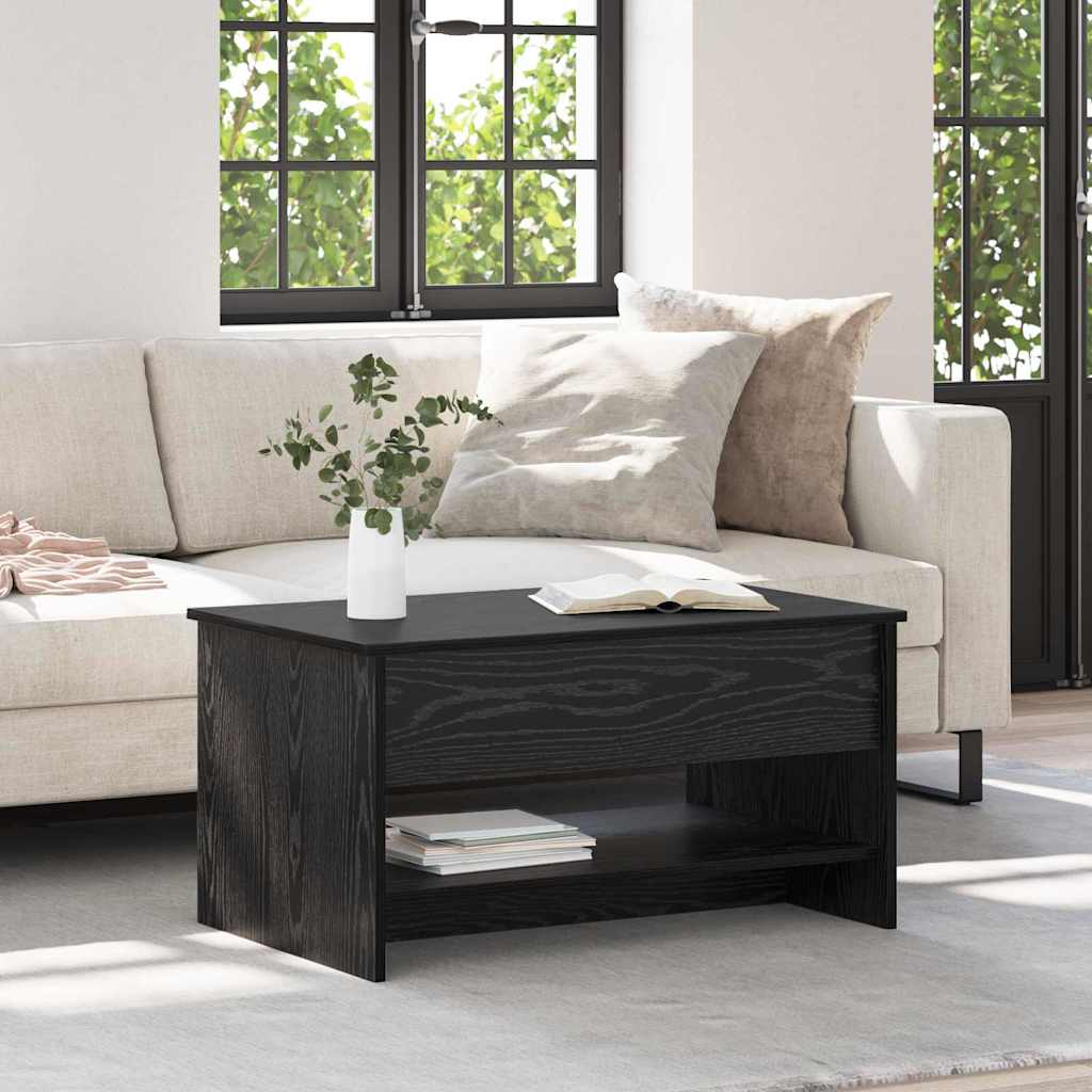 vidaXL Coffee Table Black Oak 80 x 50.5 x 41.5 cm Engineered Wood 1