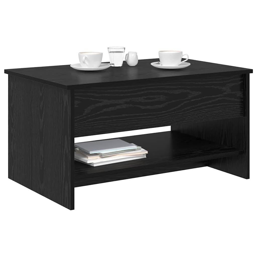 vidaXL Coffee Table Black Oak 80 x 50.5 x 41.5 cm Engineered Wood 3