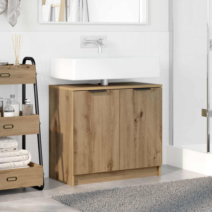 vidaXL Bathroom Cabinet Artisan Oak 64.5 x 33.5 x 59 cm 4