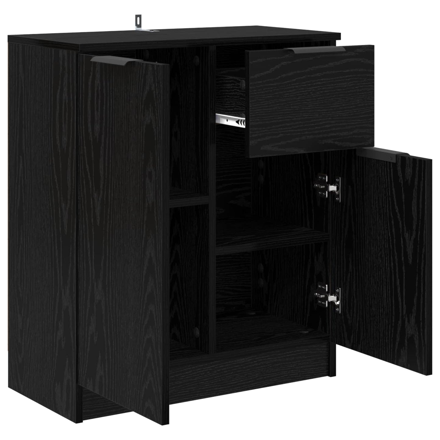 vidaXL Sideboard Black Oak 60 x 30 x 70 cm Engineered Wood 5