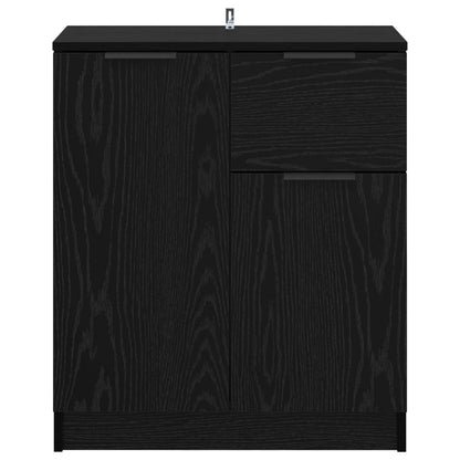 vidaXL Sideboard Black Oak 60 x 30 x 70 cm Engineered Wood 6