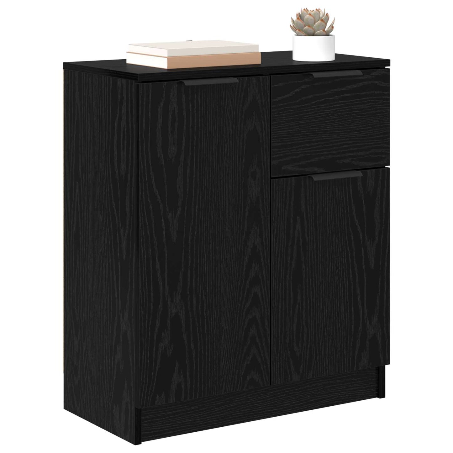 vidaXL Sideboard Black Oak 60 x 30 x 70 cm Engineered Wood 3