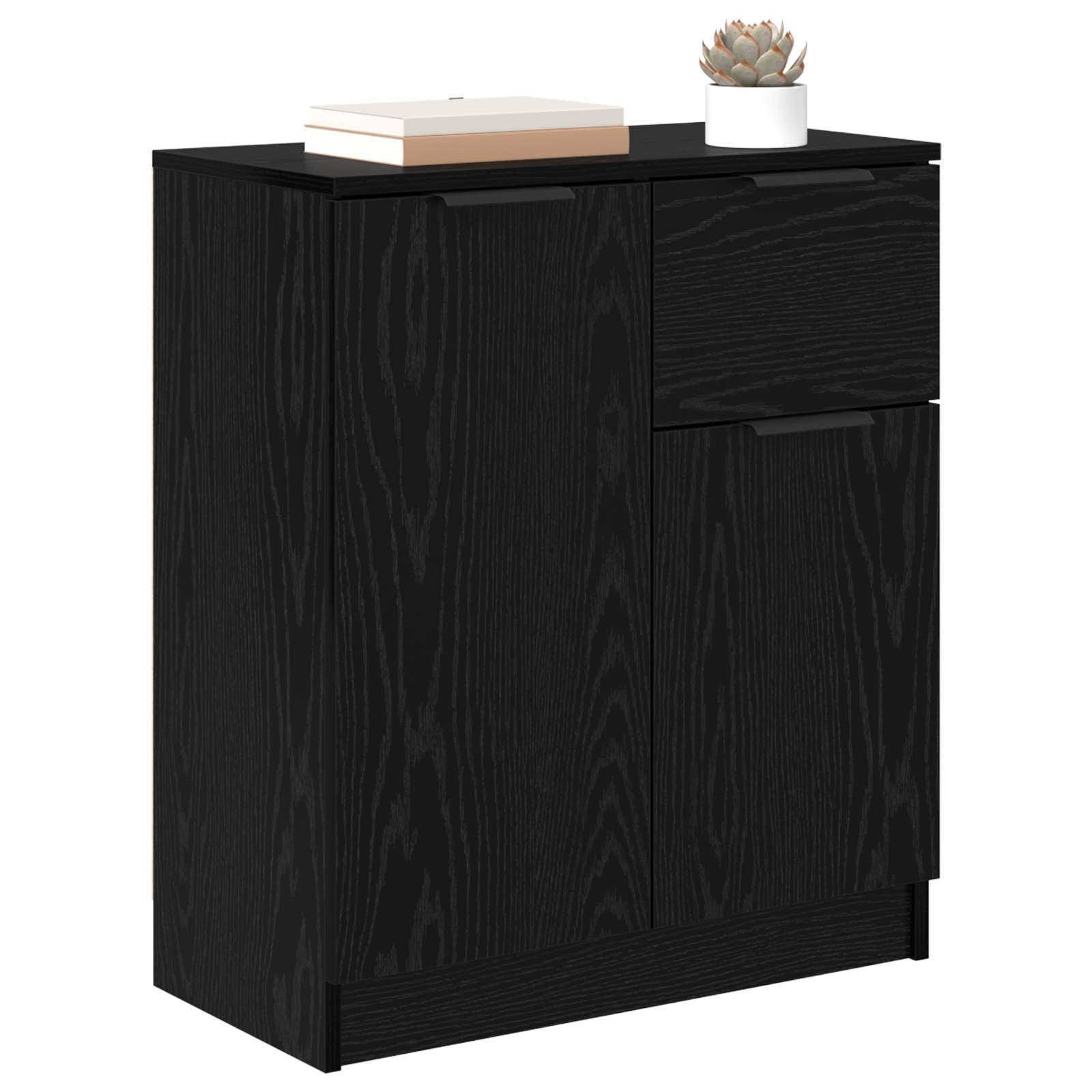vidaXL Sideboard Black Oak 60 x 30 x 70 cm Engineered Wood 3
