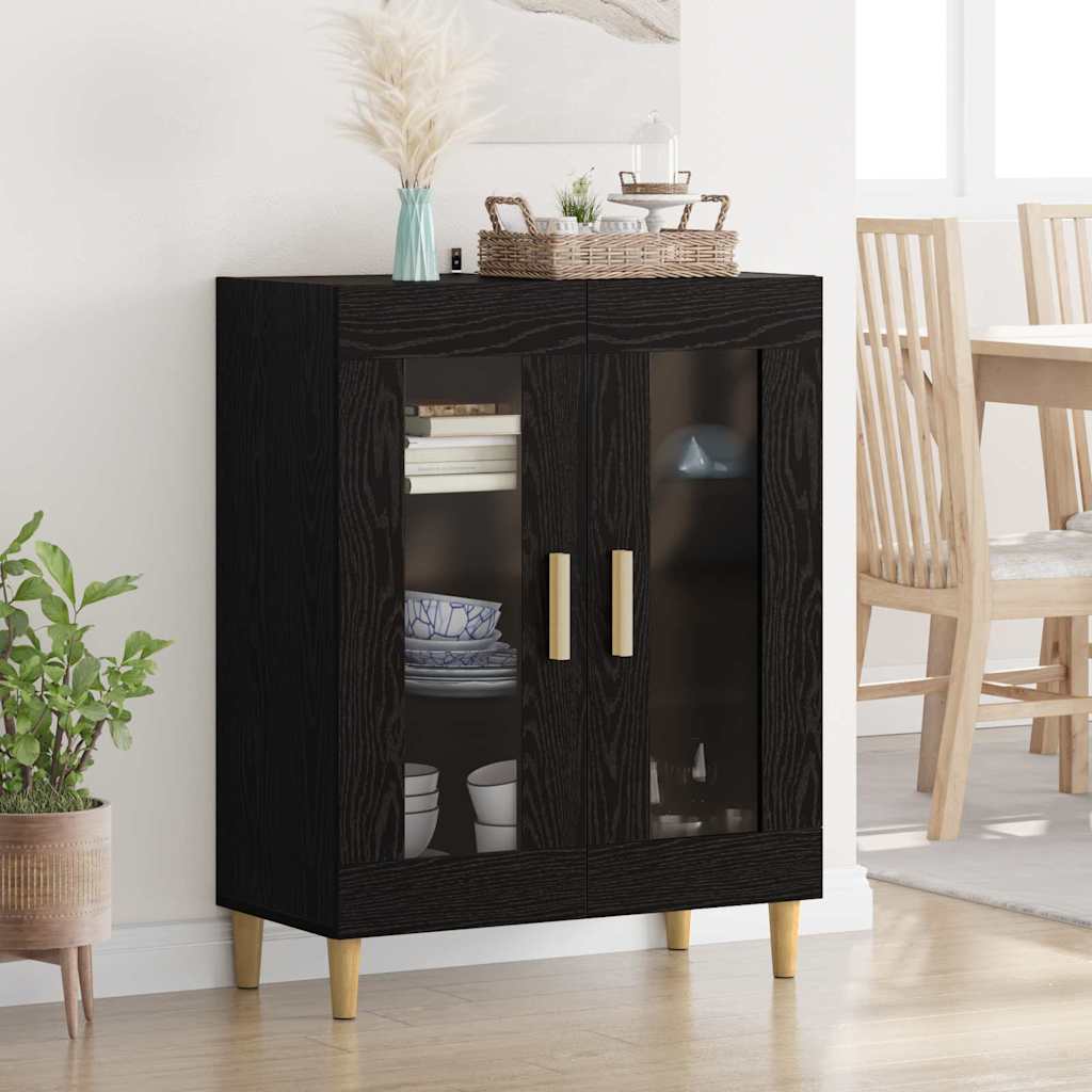 vidaXL Sideboard Black Oak 69.5 x 34 x 90 cm Engineered Wood 1