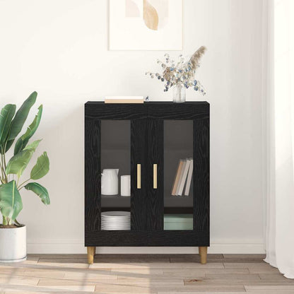vidaXL Sideboard Black Oak 69.5 x 34 x 90 cm Engineered Wood 4