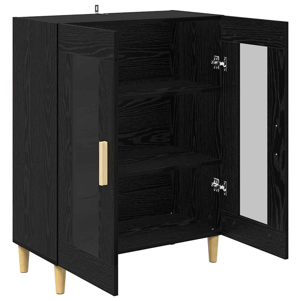 vidaXL Sideboard Black Oak 69.5 x 34 x 90 cm Engineered Wood 5