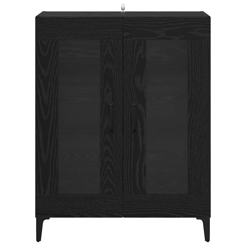 vidaXL Sideboard Black Oak 69.5 x 34 x 90 cm Engineered Wood and Iron 6