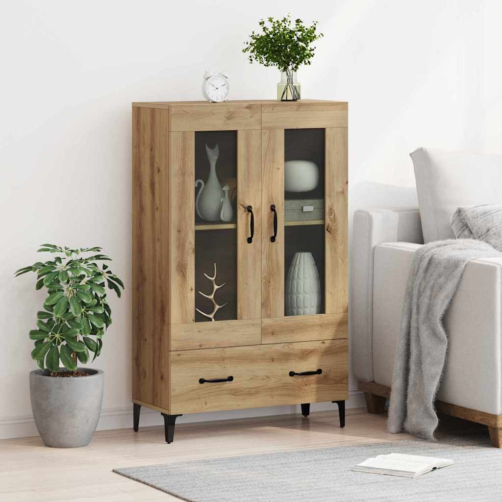 vidaXL Highboard Artisan Oak 70 x 31 x 115 cm Engineered Wood and Iron 4