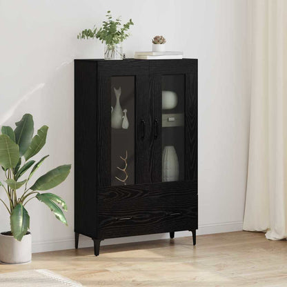 vidaXL Highboard Black Oak 70 x 31 x 115 cm Engineered Wood and Iron 1