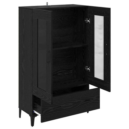 vidaXL Highboard Black Oak 70 x 31 x 115 cm Engineered Wood and Iron 5