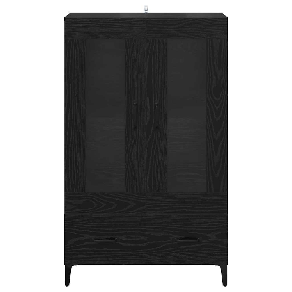 vidaXL Highboard Black Oak 70 x 31 x 115 cm Engineered Wood and Iron 6