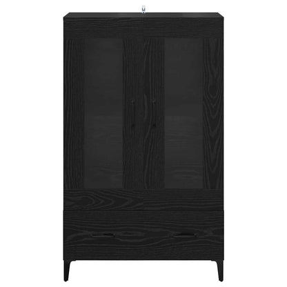 vidaXL Highboard Black Oak 70 x 31 x 115 cm Engineered Wood and Iron 6