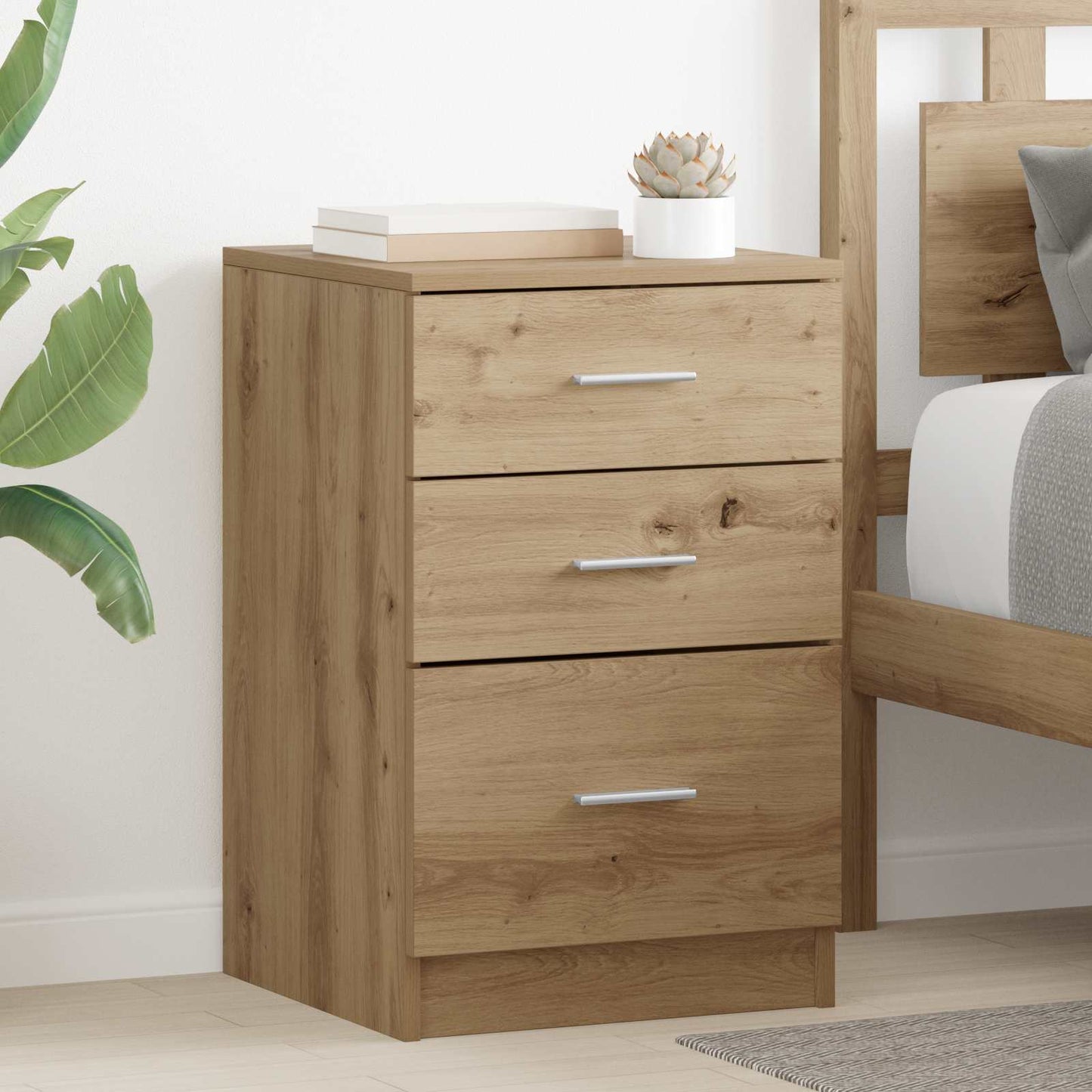 vidaXL Bedside Cabinet Artisan Oak 40 x 40 x 63 cm Engineered Wood 1