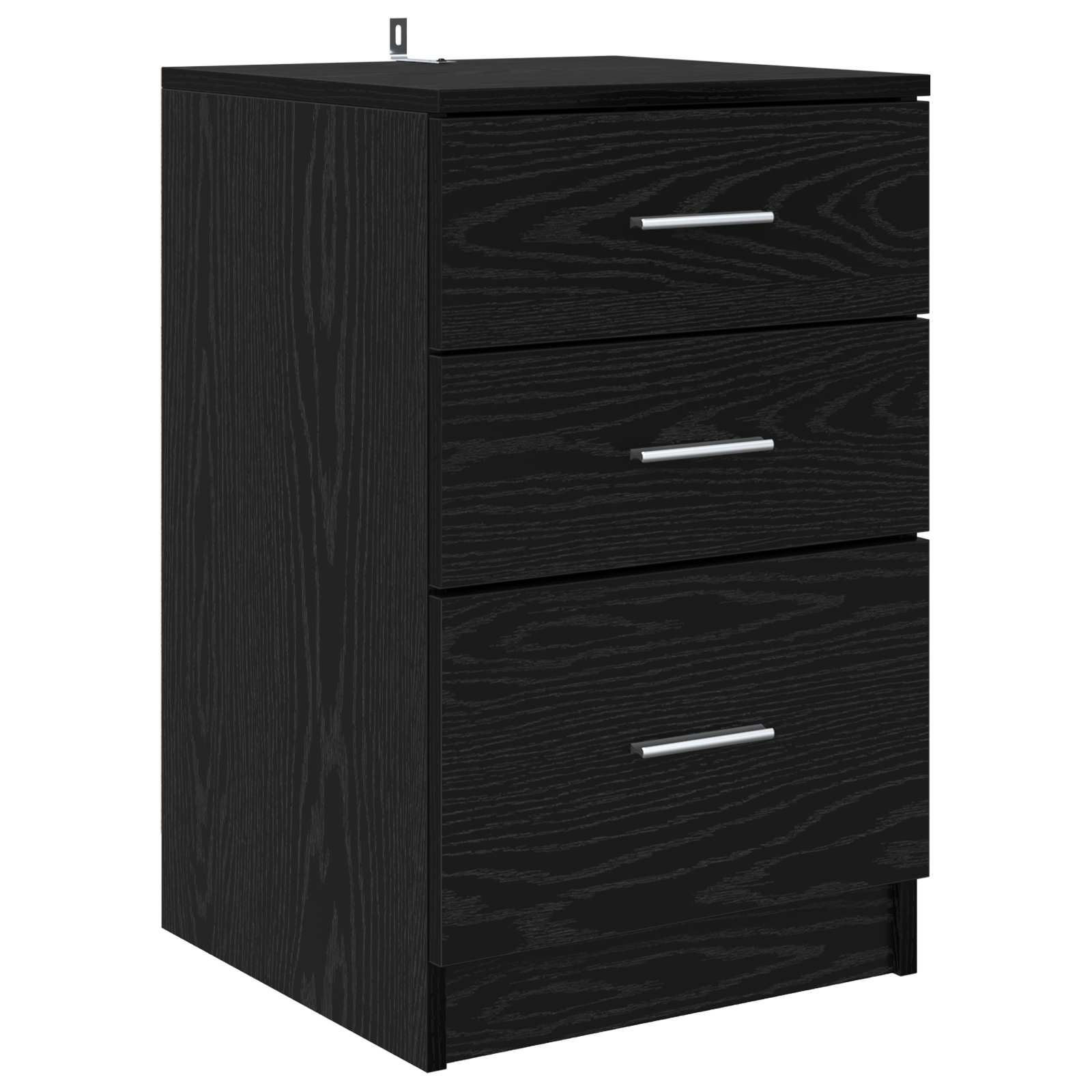 vidaXL Bedside Cabinet Black Oak 40 x 40 x 63 cm Engineered Wood 2