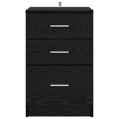 vidaXL Bedside Cabinet Black Oak 40 x 40 x 63 cm Engineered Wood 6