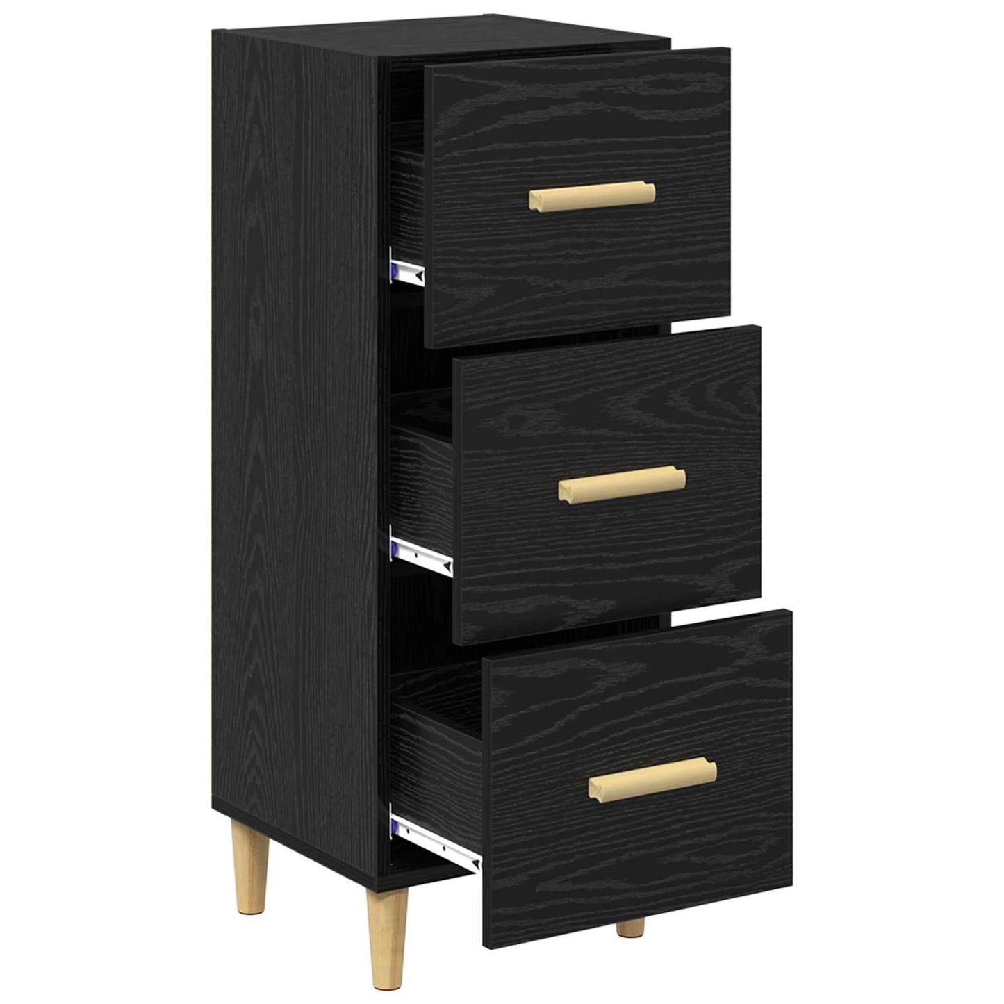 vidaXL Sideboard Black oak 34.5 x 34 x 90 cm Engineered Wood 5