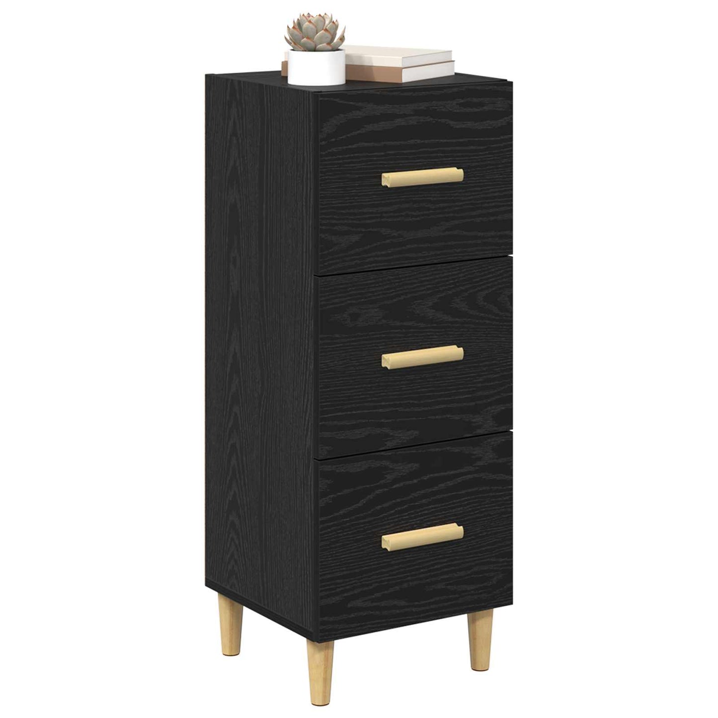 vidaXL Sideboard Black oak 34.5 x 34 x 90 cm Engineered Wood 3