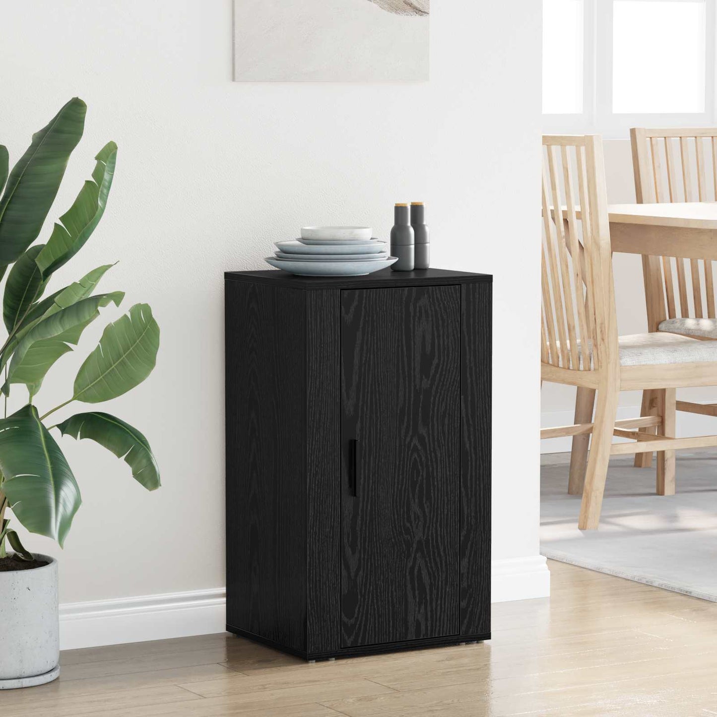 vidaXL Sideboard Black Oak 40 x 33 x 70 cm Engineered Wood 4