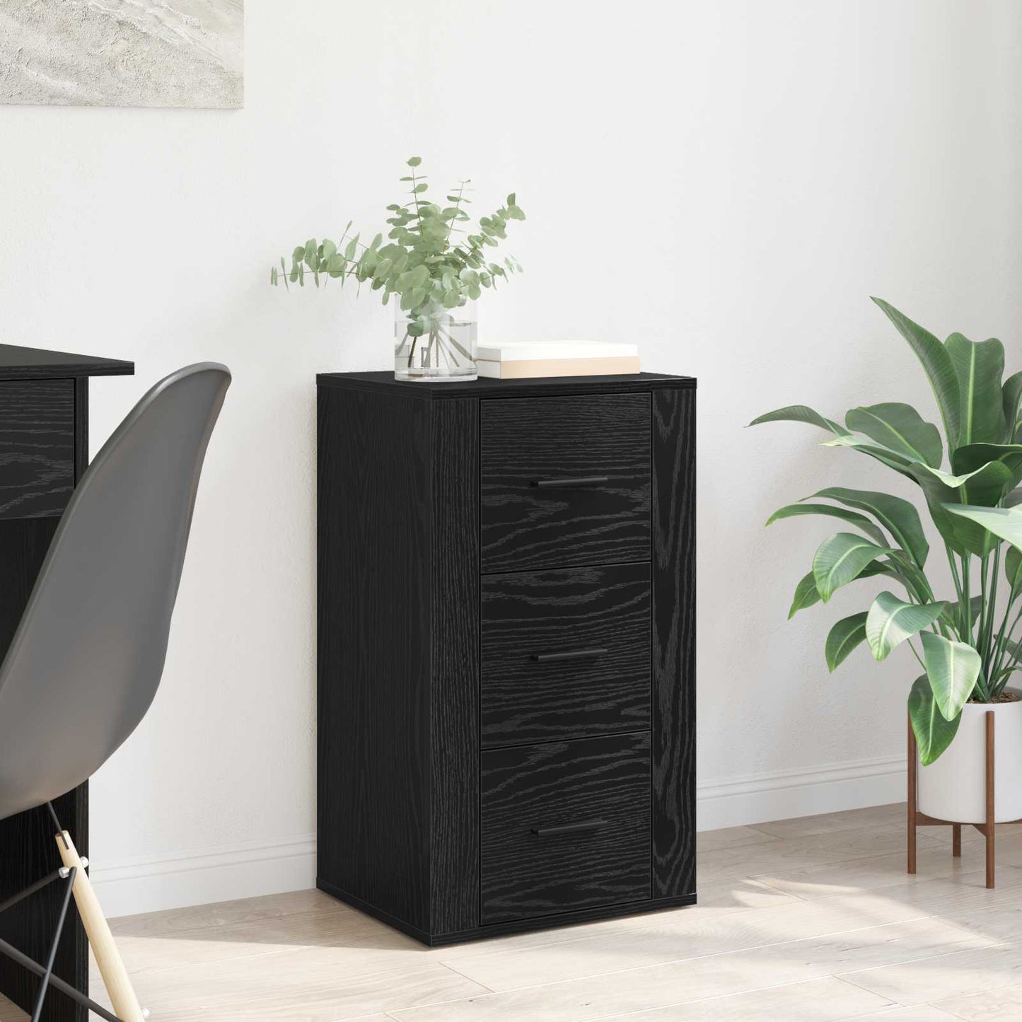 vidaXL Sideboard Black Oak 40 x 33 x 70 cm Engineered Wood 1