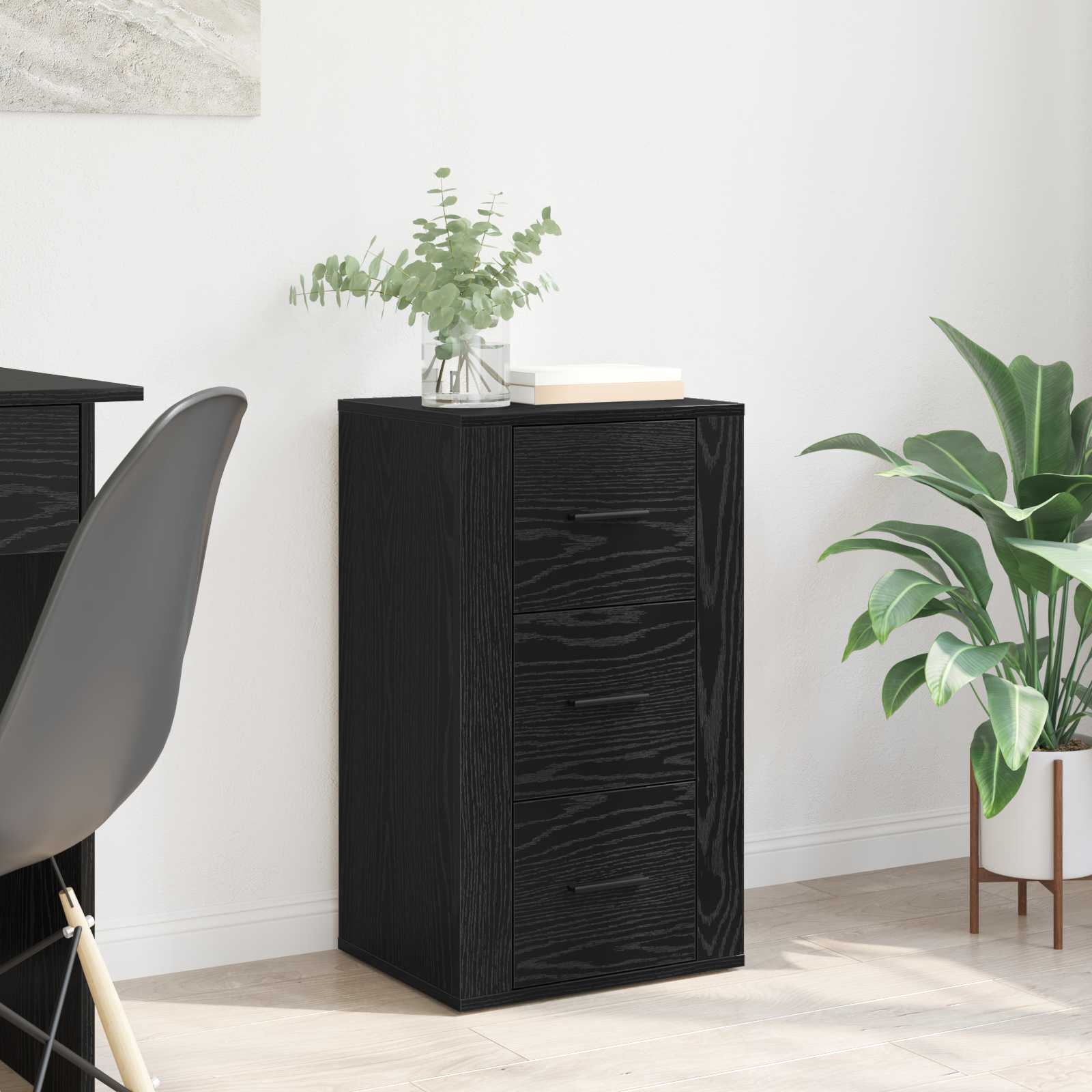 vidaXL Sideboard Black Oak 40 x 33 x 70 cm Engineered Wood 1