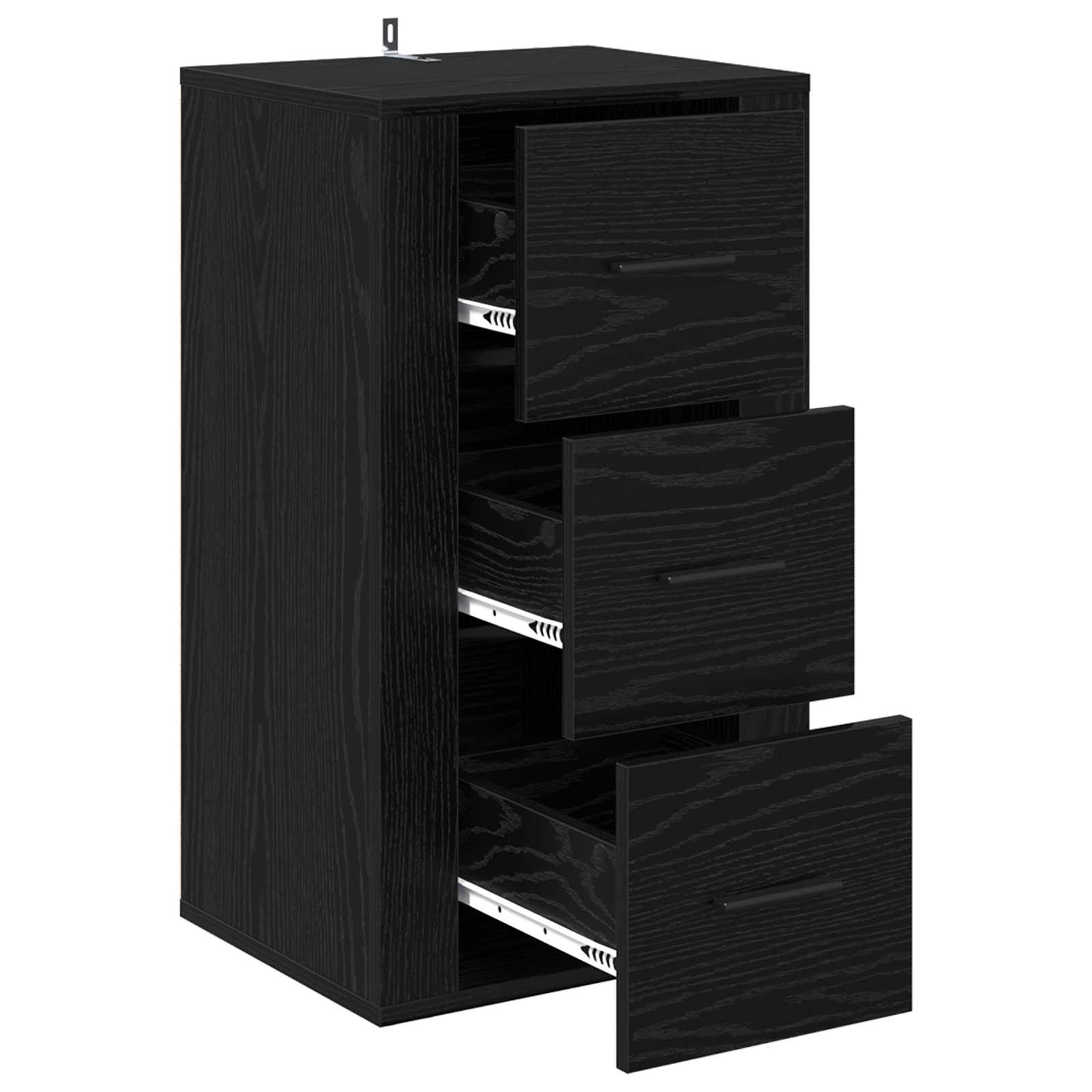 vidaXL Sideboard Black Oak 40 x 33 x 70 cm Engineered Wood 5