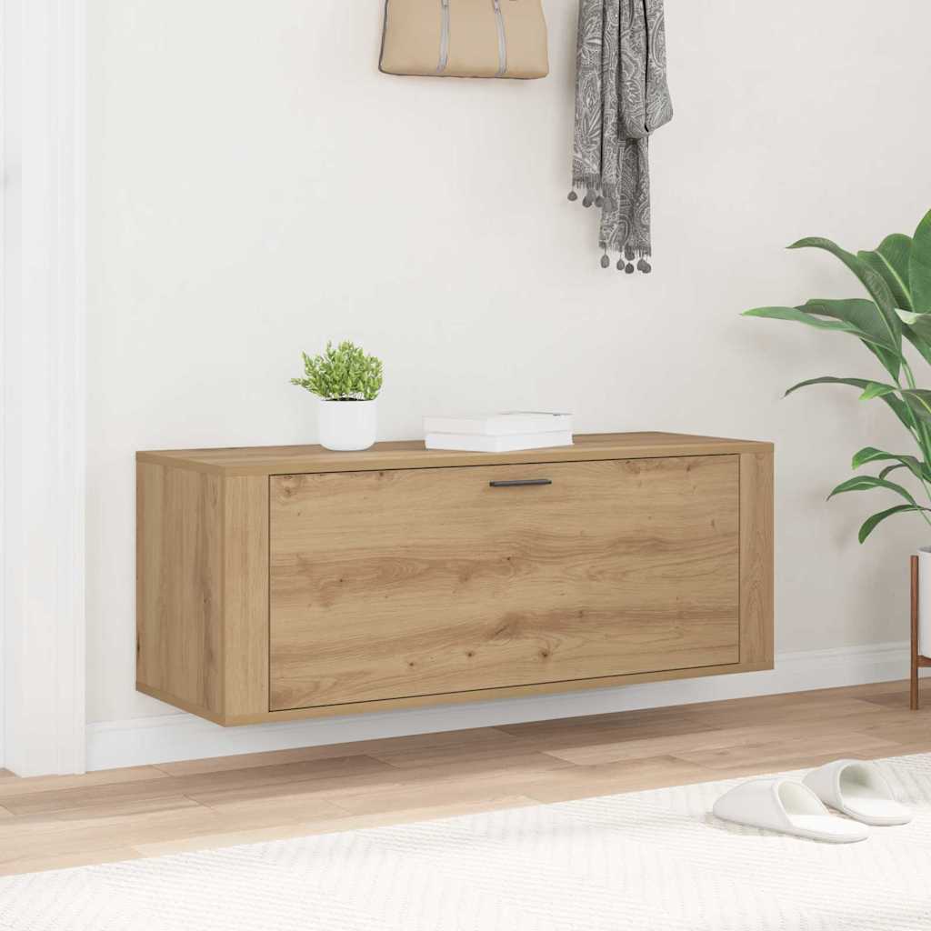 vidaXL Shoe Cabinet 100 x 35 x 38 cm Engineered Wood Artisan Oak 4
