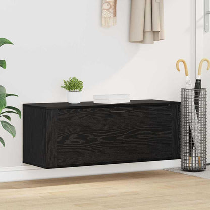 vidaXL Shoe Cabinet 100 x 35 x 38 cm Engineered Wood Black Oak 1