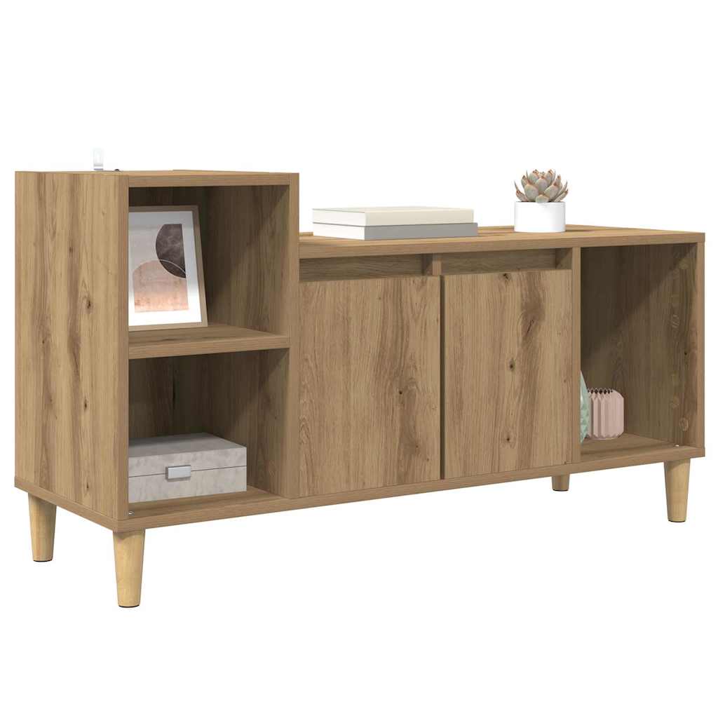 vidaXL TV Cabinet 100 x 35 x 55 cm Artisan Oak Engineered Wood 3