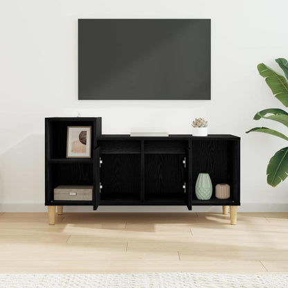 vidaXL TV Cabinet 100 x 35 x 55 cm Black Oak Engineered Wood 4
