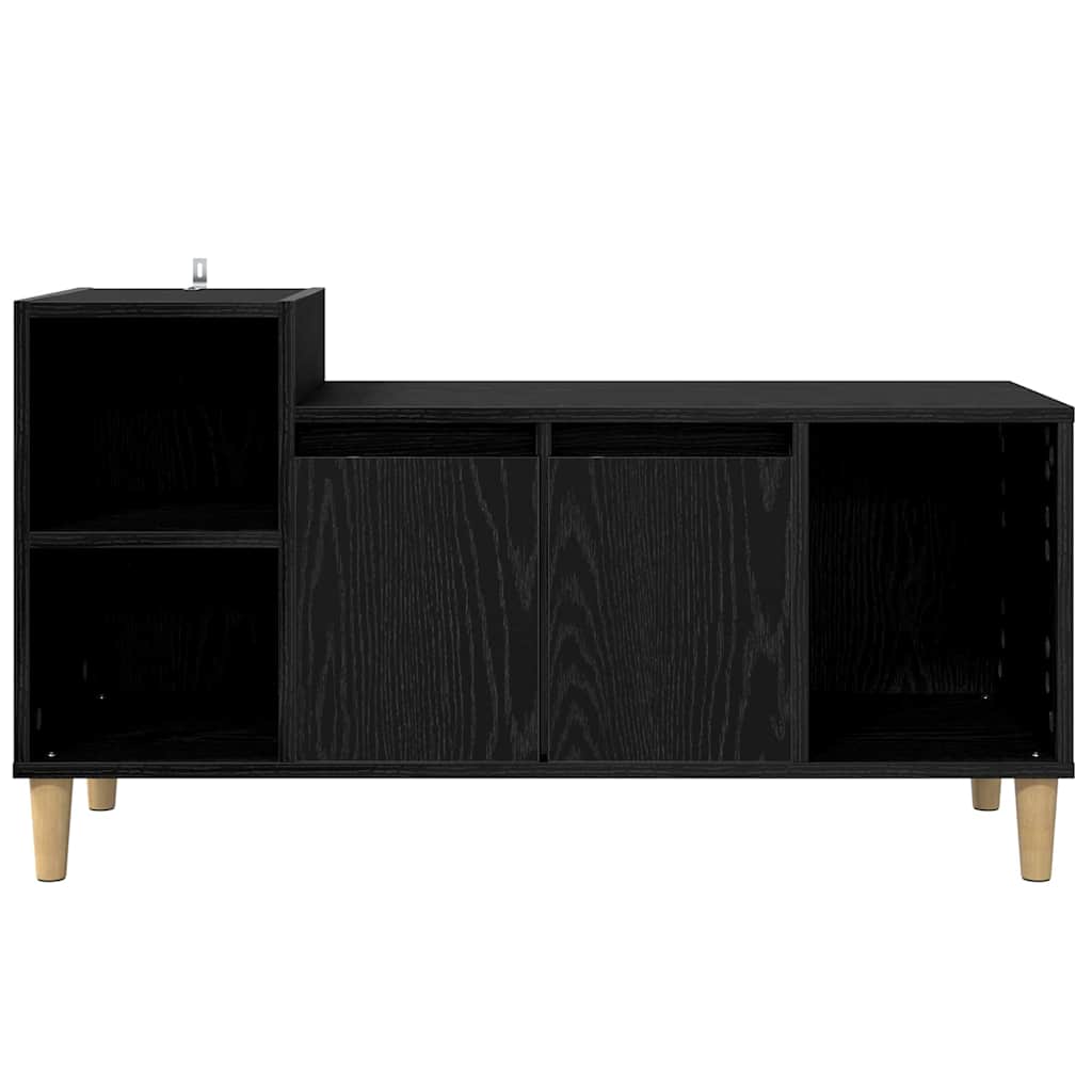 vidaXL TV Cabinet 100 x 35 x 55 cm Black Oak Engineered Wood 6