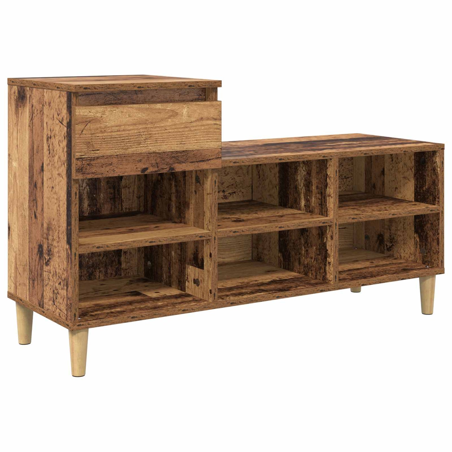 vidaXL Shoe Cabinet 102 x 36 x 60 cm Engineered Wood Old Wood 2