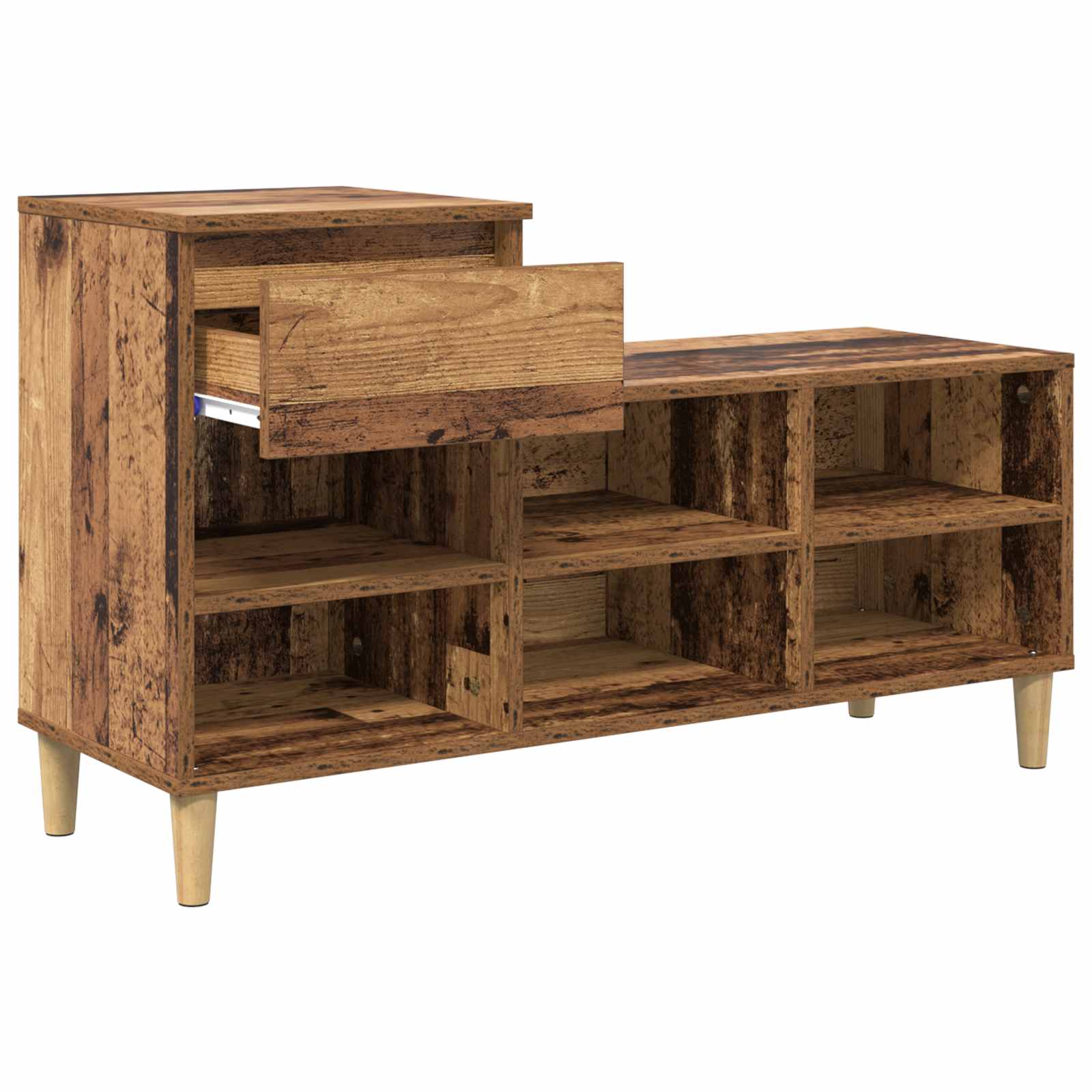 vidaXL Shoe Cabinet 102 x 36 x 60 cm Engineered Wood Old Wood 5
