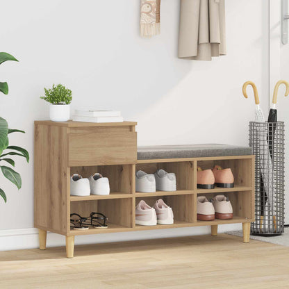 vidaXL Shoe Cabinet 102 x 36 x 60 cm Engineered Wood Artisan Oak 1