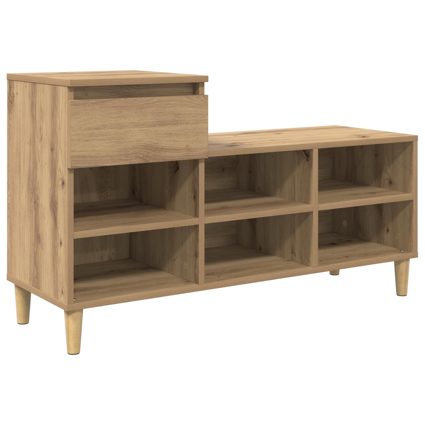 vidaXL Shoe Cabinet 102 x 36 x 60 cm Engineered Wood Artisan Oak 2