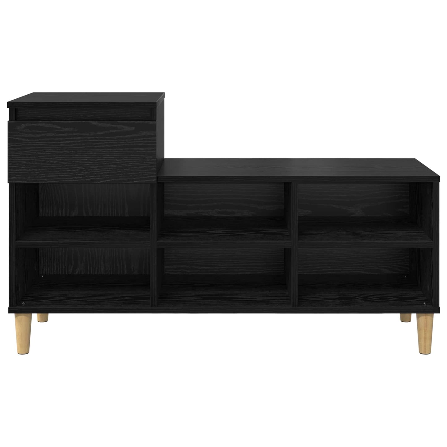 vidaXL Shoe Cabinet 102 x 36 x 60 cm Engineered Wood Black Oak 6