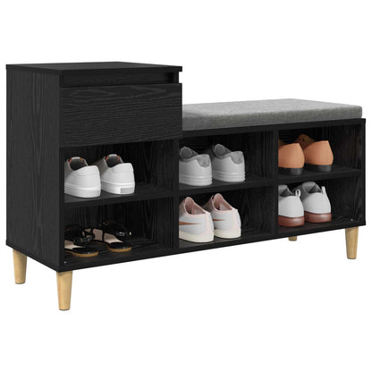 vidaXL Shoe Cabinet 102 x 36 x 60 cm Engineered Wood Black Oak 3