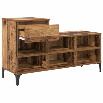 vidaXL Shoe Cabinet 102 x 36 x 60 cm Engineered Wood Old Wood 5