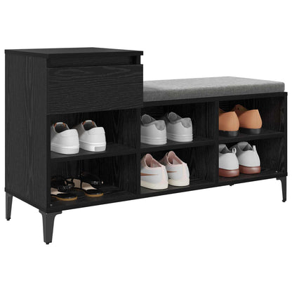 vidaXL Shoe Cabinet 102 x 36 x 60 cm Engineered Wood Black Oak 3