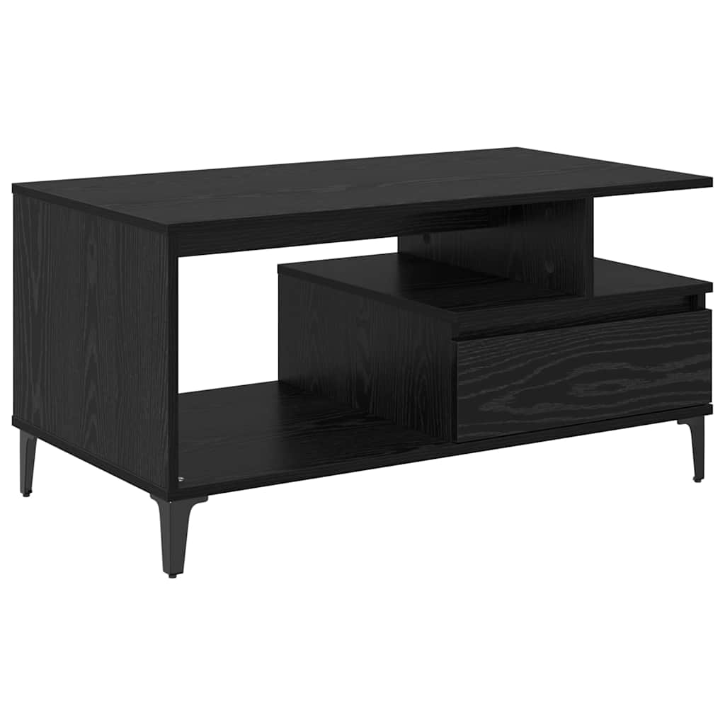 vidaXL Coffee Table Black Oak 90 x 49 x 45 cm Engineered Wood 2