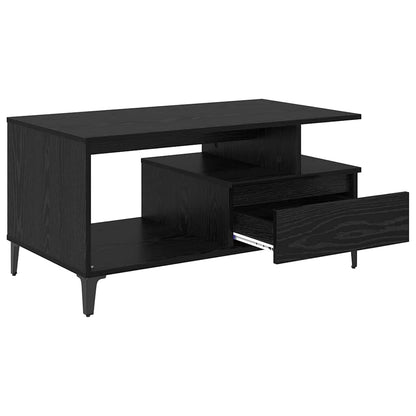 vidaXL Coffee Table Black Oak 90 x 49 x 45 cm Engineered Wood 5