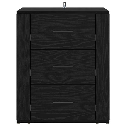 vidaXL Bedside Cabinet Black Oak 35 x 50 x 60 cm Engineered Wood 6