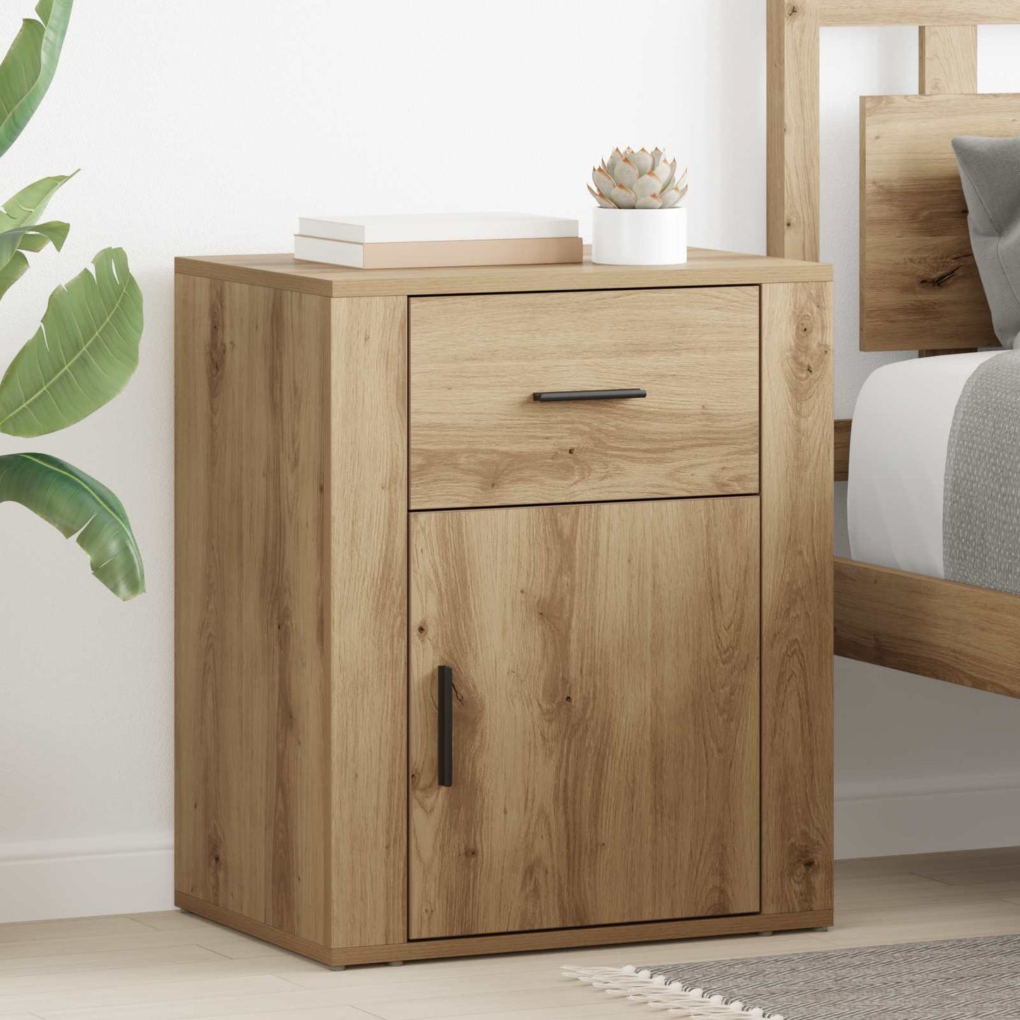 vidaXL Bedside Cabinet Artisan Oak 35 x 50 x 60 cm Engineered Wood 1